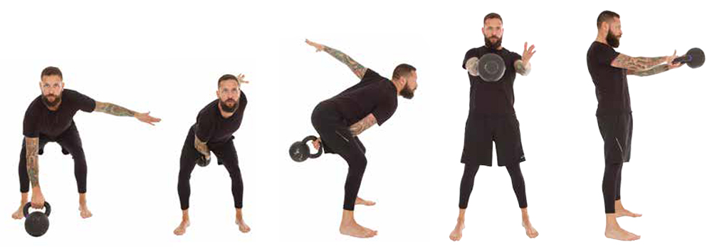 one hand kettlebell swing image